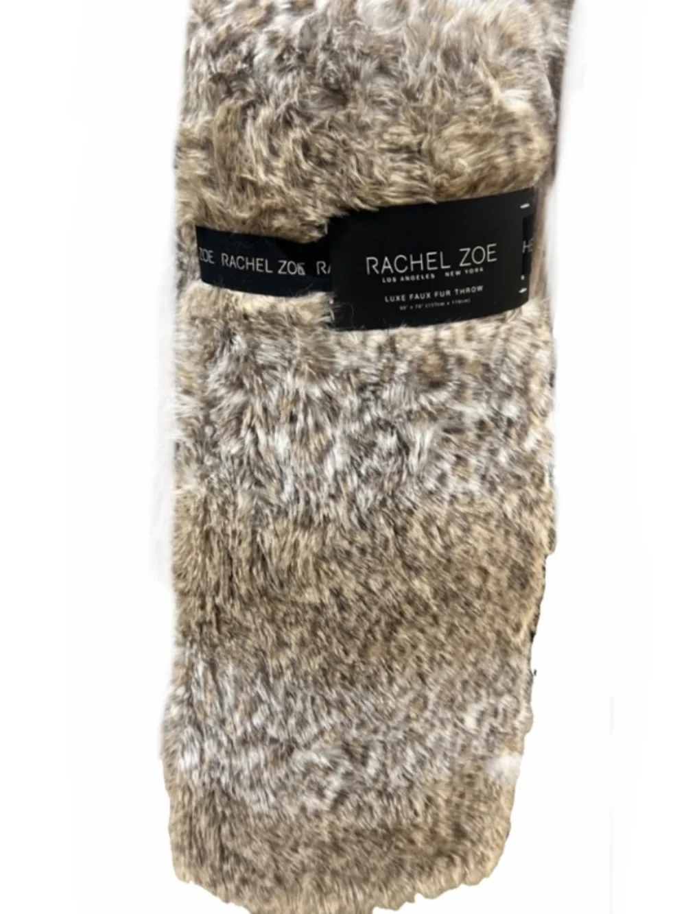 Rachel Zoe Luxe Animal Print Faux Fur Throw 50”x70”
